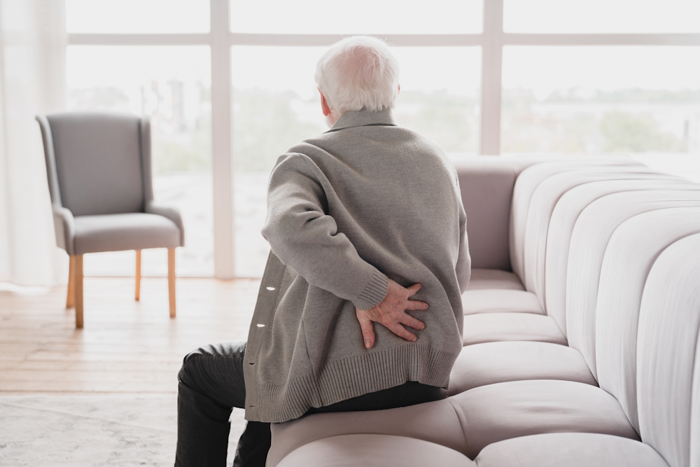 senior man with back pain